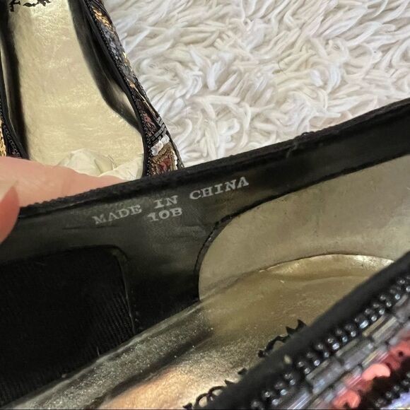 Vintage 90s sequined flats shoes by Shell Kepler - Picture 10 of 12